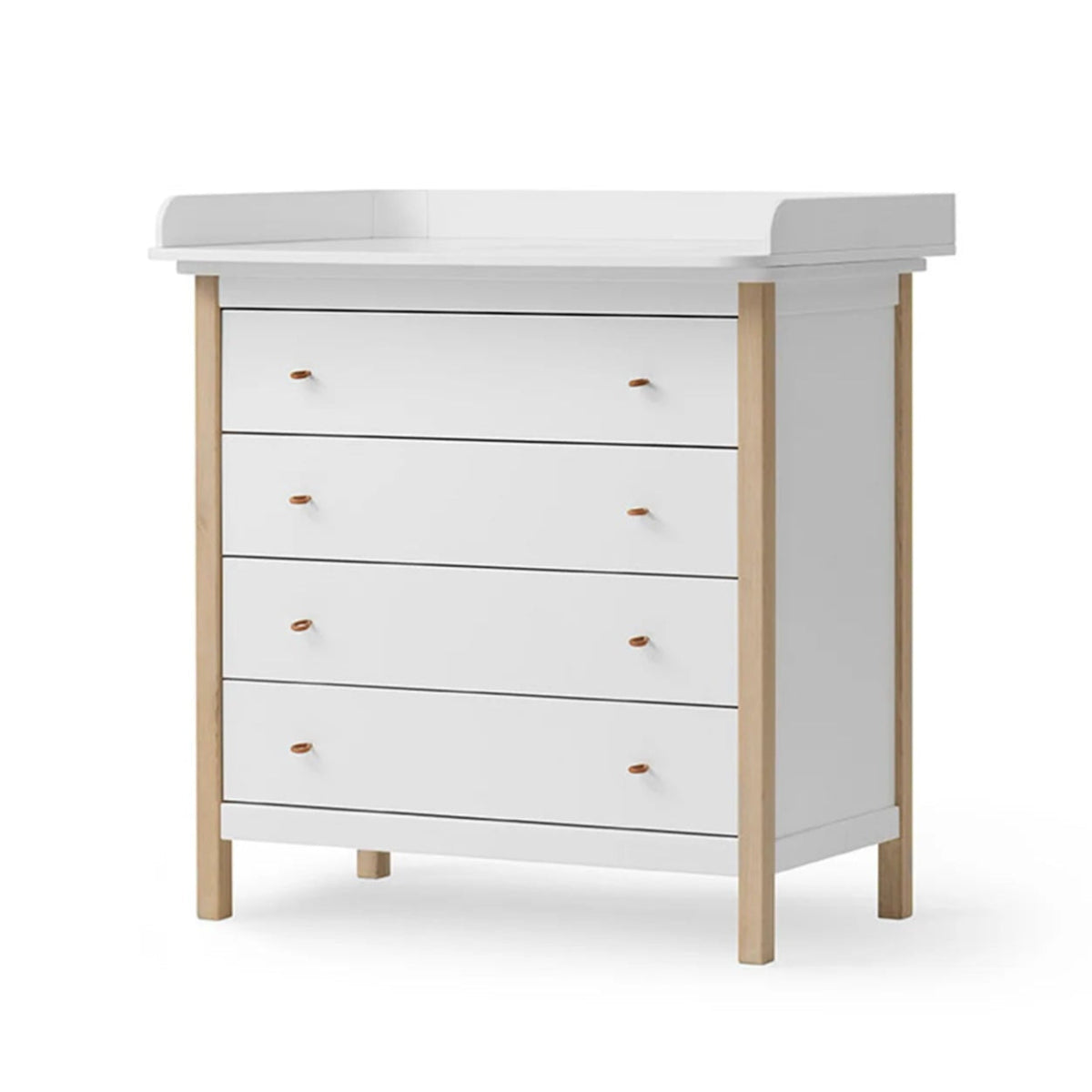 OLIVER FURNITURE - Commode à Langer 4 Tiroirs Wood, Blanc/Chêne
