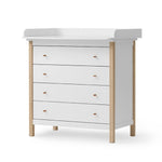 OLIVER FURNITURE - Commode à Langer 4 Tiroirs Wood, Blanc/Chêne