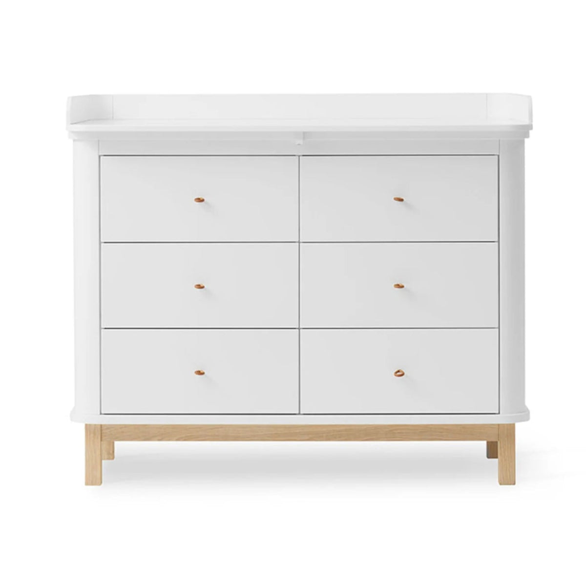 OLIVER FURNITURE - Commode à Langer 6 Tiroirs Wood, Blanc/Chêne