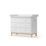 OLIVER FURNITURE - Commode à Langer 6 Tiroirs Wood, Blanc/Chêne
