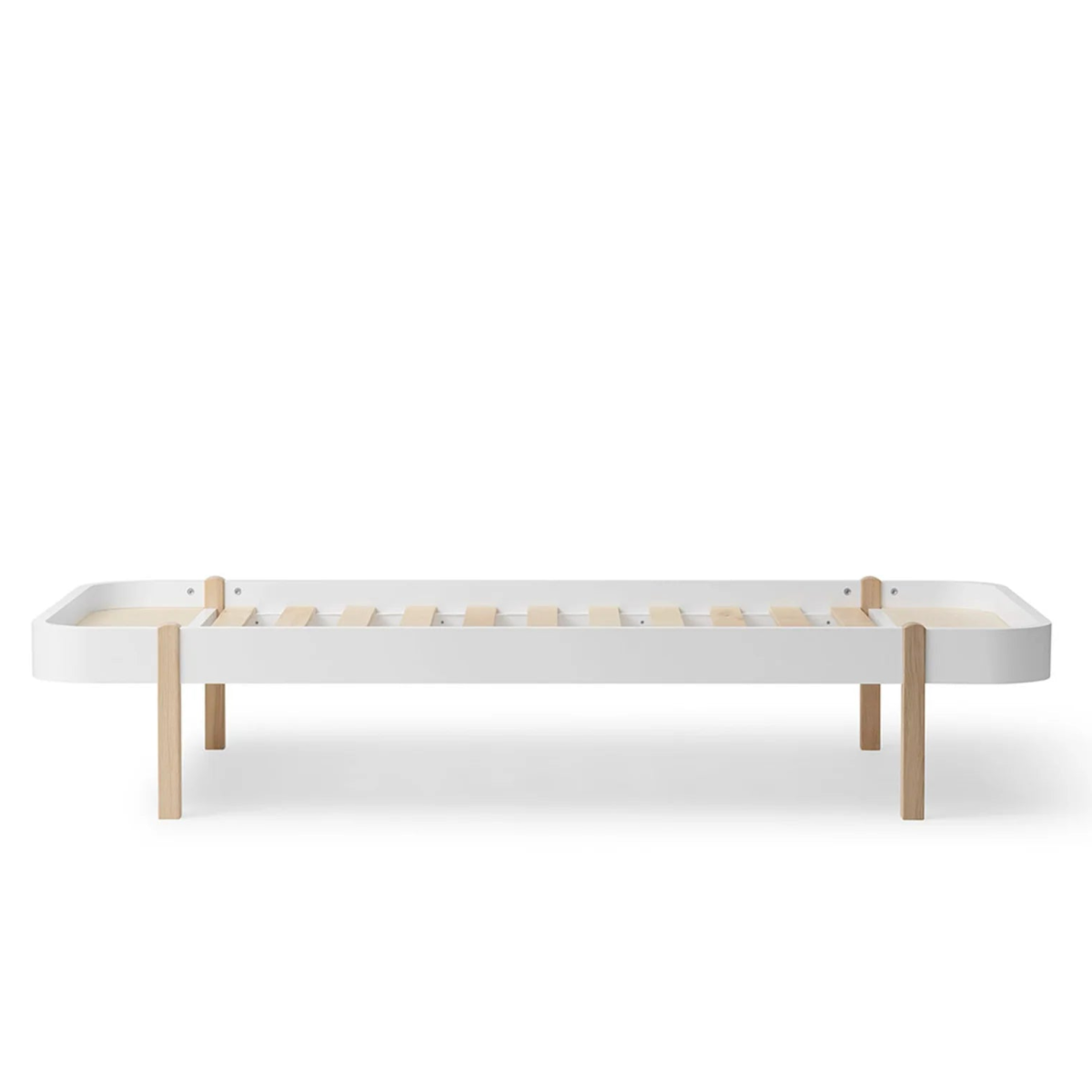 OLIVER FURNITURE - Lit 90 Cm Wood Lounger, Blanc/Chêne