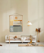 OLIVER FURNITURE - Lit Au Sol Oliver Furniture Original, 90x200 Cm, Blanc/chêne