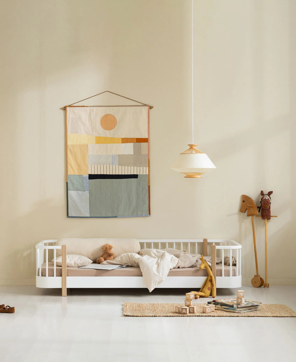 OLIVER FURNITURE - Lit Au Sol Oliver Furniture Original, 90x200 Cm, Blanc/chêne