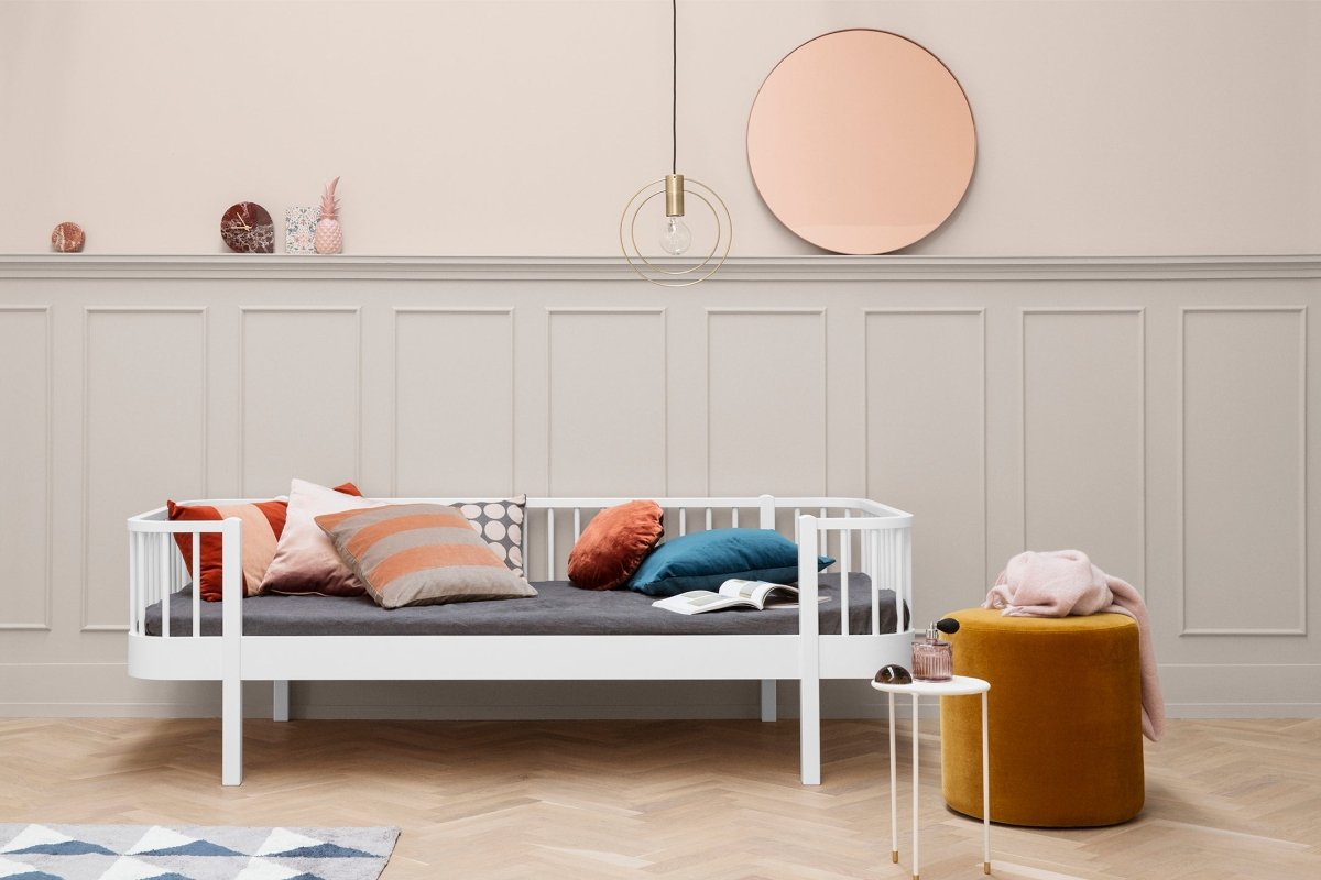 OLIVER FURNITURE - Lit Banquette Wood Original, Blanc