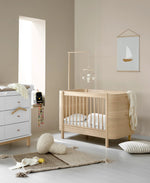 OLIVER FURNITURE - Lit Bébé Évolutif Wood Mini+ Avec Kit Junior Inclus, Chêne