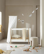 OLIVER FURNITURE - Lit Bébé Évolutif Wood Mini+, Blanc/Chêne