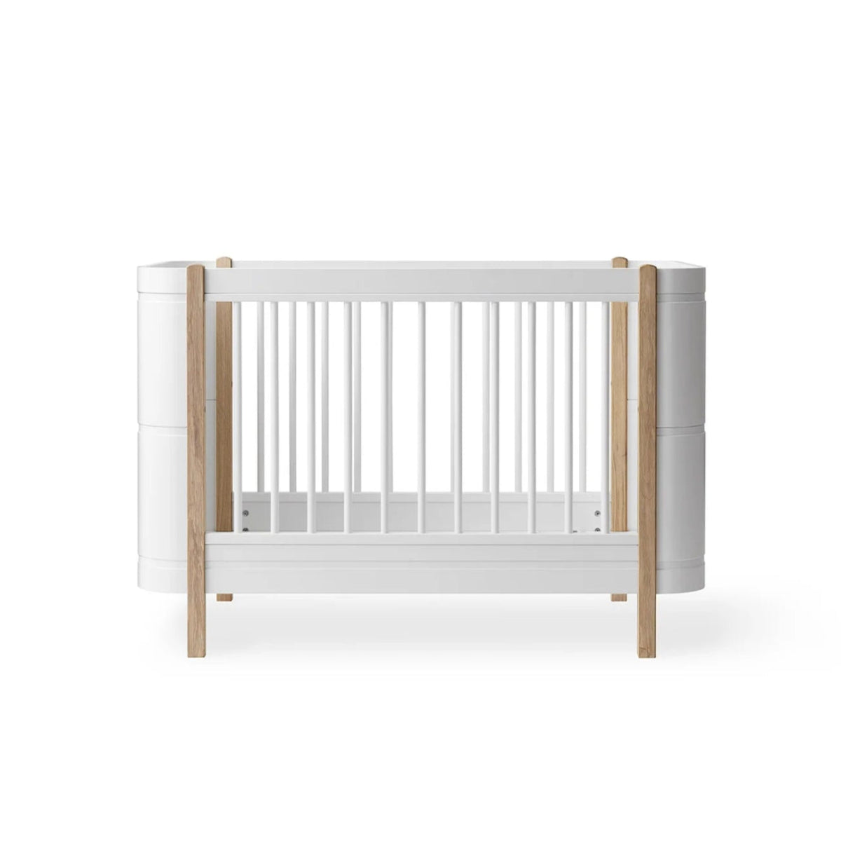 OLIVER FURNITURE - Lit Bébé Évolutif Wood Mini+, Blanc/Chêne