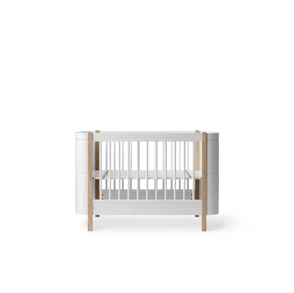 OLIVER FURNITURE - Lit Bébé Évolutif Wood Mini+, Blanc/Chêne