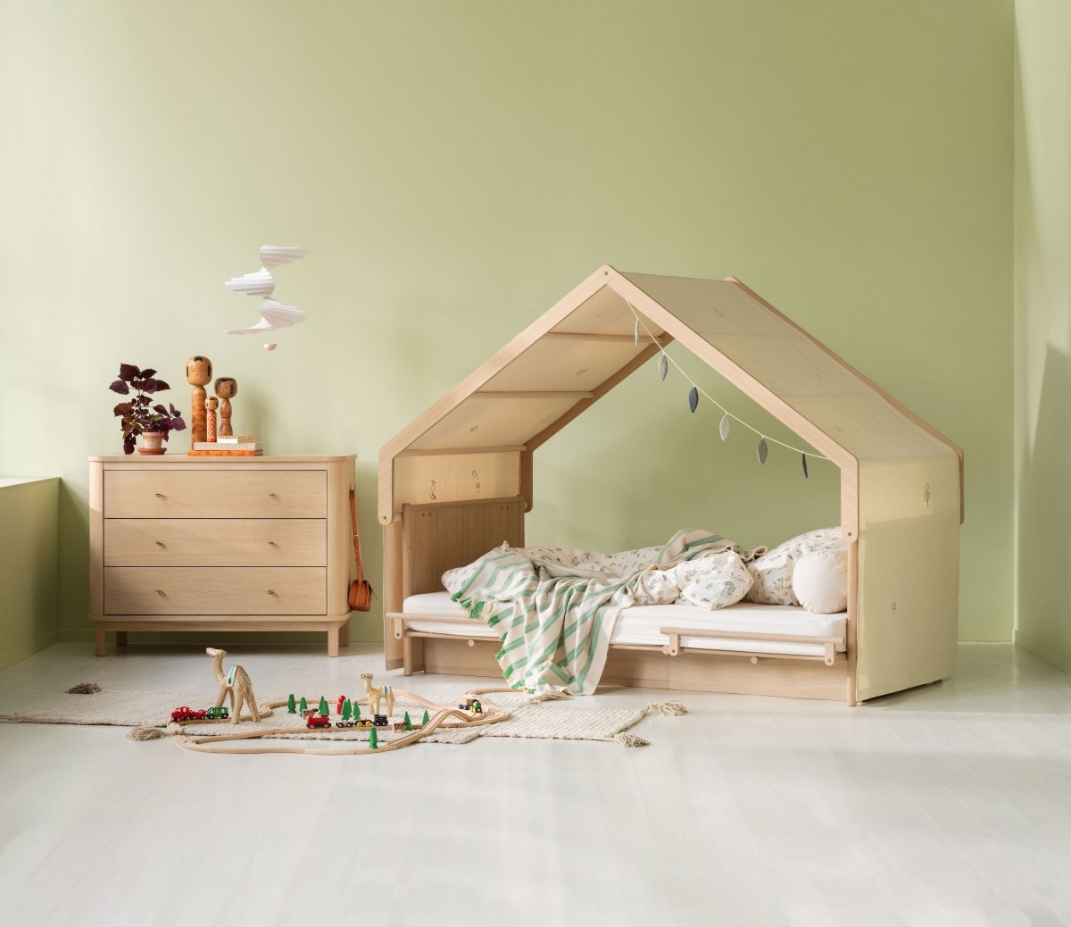 OLIVER FURNITURE-Lit Bébé/Lit Camp Novel Oliver Furniture, 60x120/120x200 Cm, Chêne