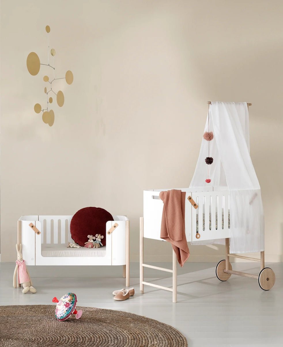 OLIVER FURNITURE - Lit Cododo Wood Avec Kit Conversion - Blanc/Chêne