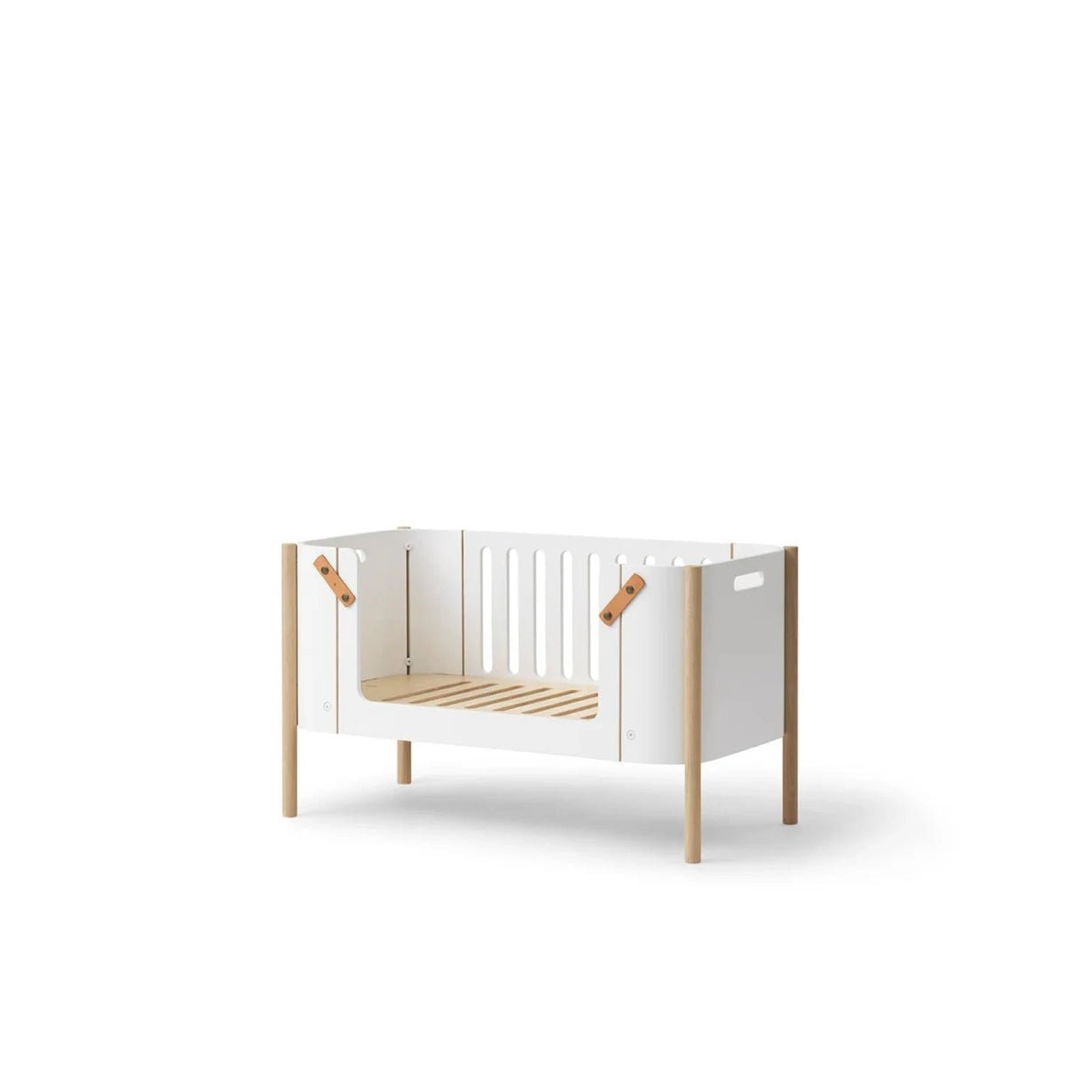 OLIVER FURNITURE - Lit Cododo Wood Avec Kit Conversion - Blanc/Chêne