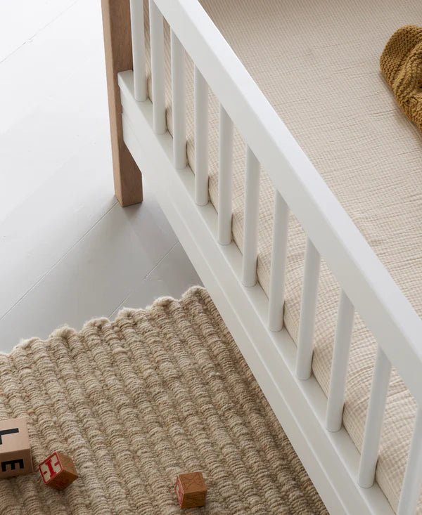 OLIVER FURNITURE - Lit Junior Wood Mini+, Blanc/Chêne