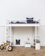 OLIVER FURNITURE - Lit Mezzanine Haut Wood Original, Blanc