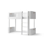 OLIVER FURNITURE - Lit Mezzanine Mi - haut Wood Mini+, Blanc