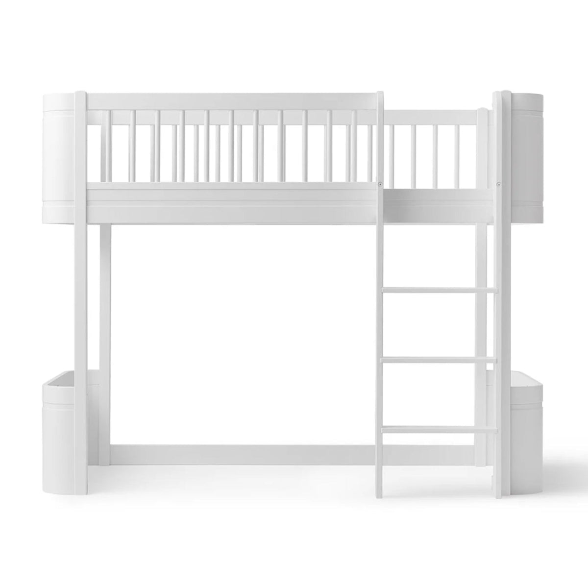 OLIVER FURNITURE - Lit Mezzanine Mi - haut Wood Mini+, Blanc