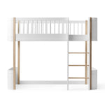 OLIVER FURNITURE - Lit Mezzanine Mi - haut Wood Mini+, Blanc/Chêne
