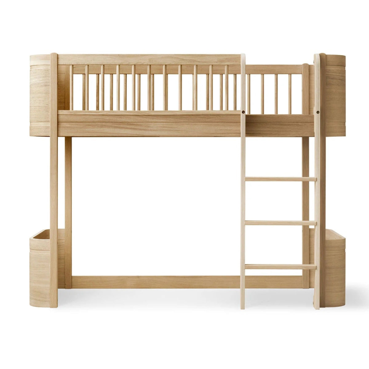 OLIVER FURNITURE - Lit Mezzanine Mi - haut Wood Mini+, Chêne