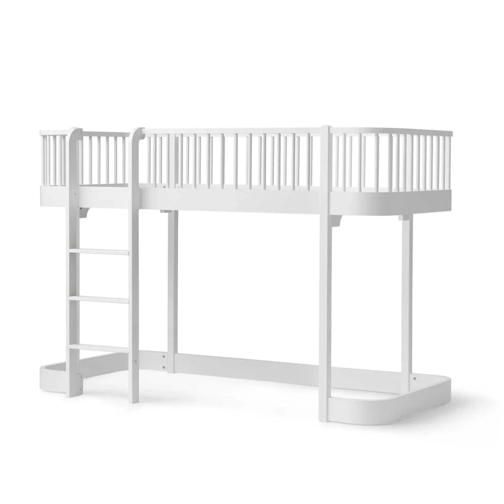 OLIVER FURNITURE - Lit Mezzanine Mi - haut Wood Original, Blanc