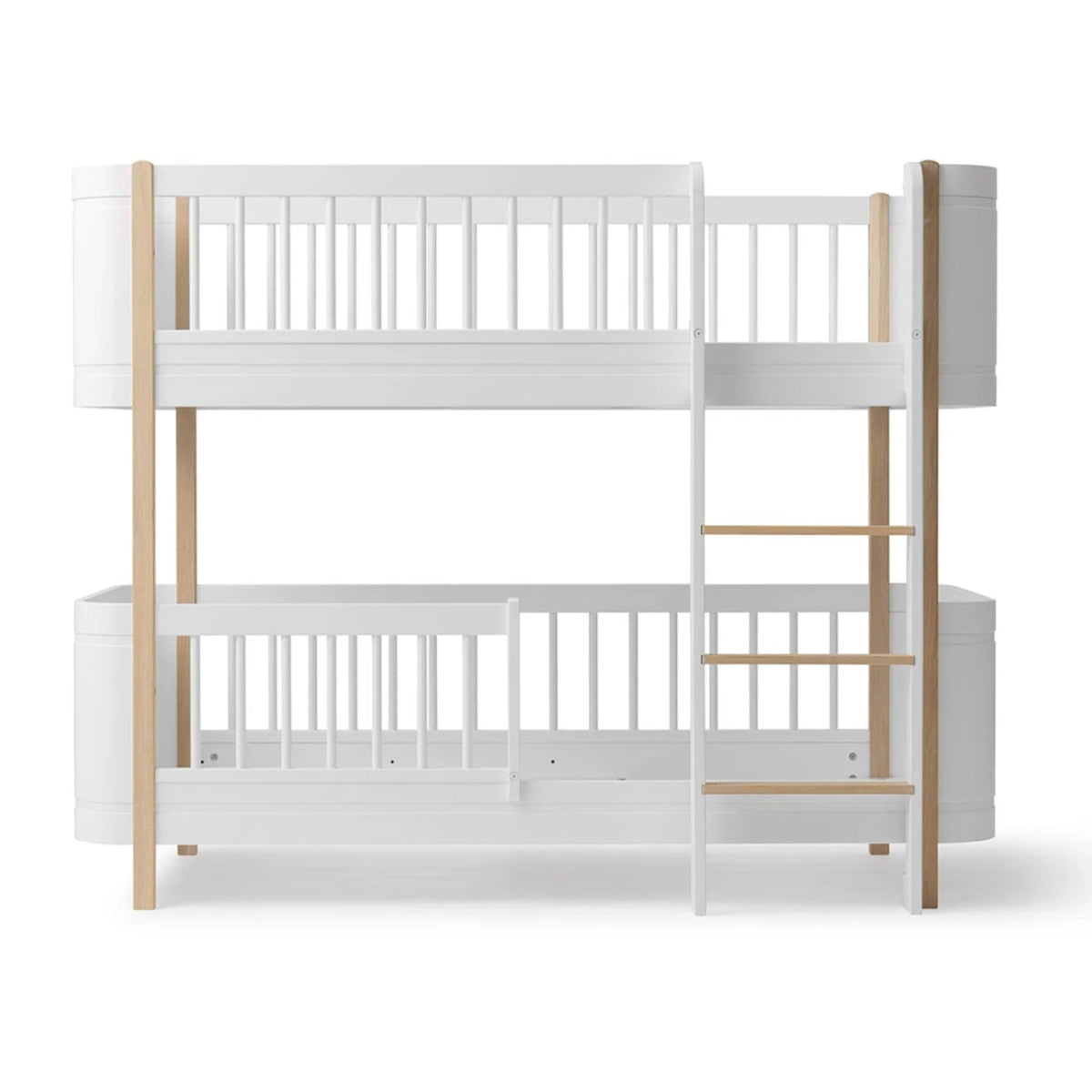 OLIVER FURNITURE - Lit Superposé Mi - Haut Wood Mini+, Blanc/Chêne