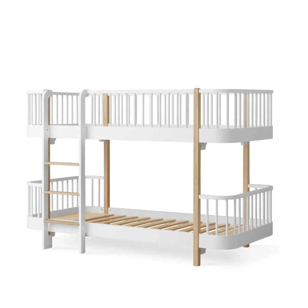 OLIVER FURNITURE - Lit Superposé Mi - haut Wood Original, Blanc/Chêne