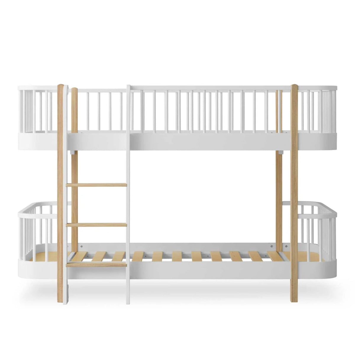 OLIVER FURNITURE - Lit Superposé Mi - haut Wood Original, Blanc/Chêne