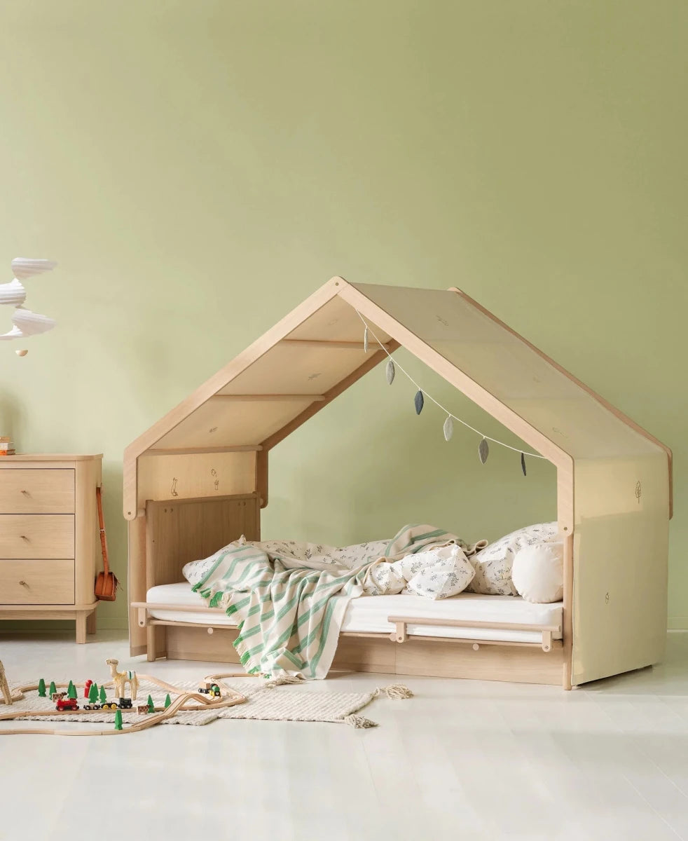 OLIVER FURNITURE-Structure Cabane Pour Lit Novel 120 X 200 Cm, Bouleau/chêne