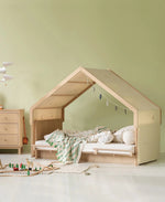 OLIVER FURNITURE-Structure Cabane Pour Lit Novel 120 X 200 Cm, Bouleau/chêne