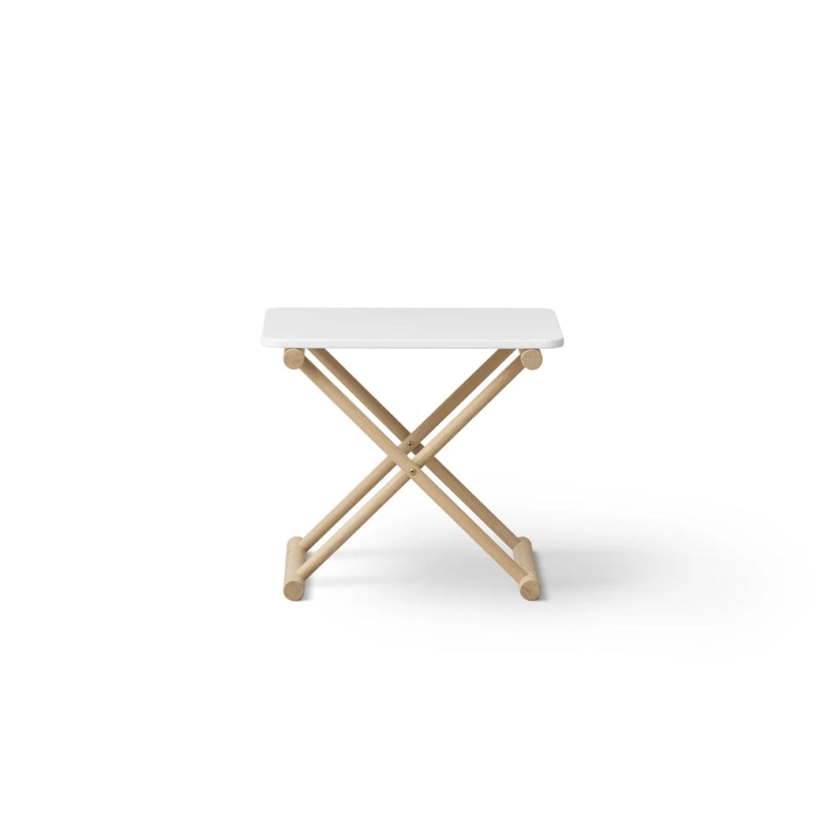 OLIVER FURNITURE - Table De Chevet Basse Camp, Blanc/Chêne