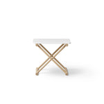 OLIVER FURNITURE - Table De Chevet Basse Camp, Blanc/Chêne