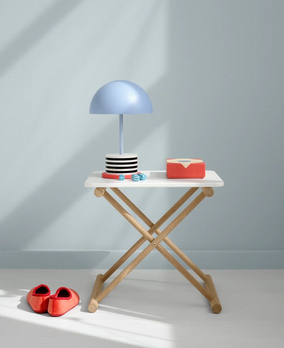 OLIVER FURNITURE - Table De Chevet Basse Camp, Blanc/Chêne