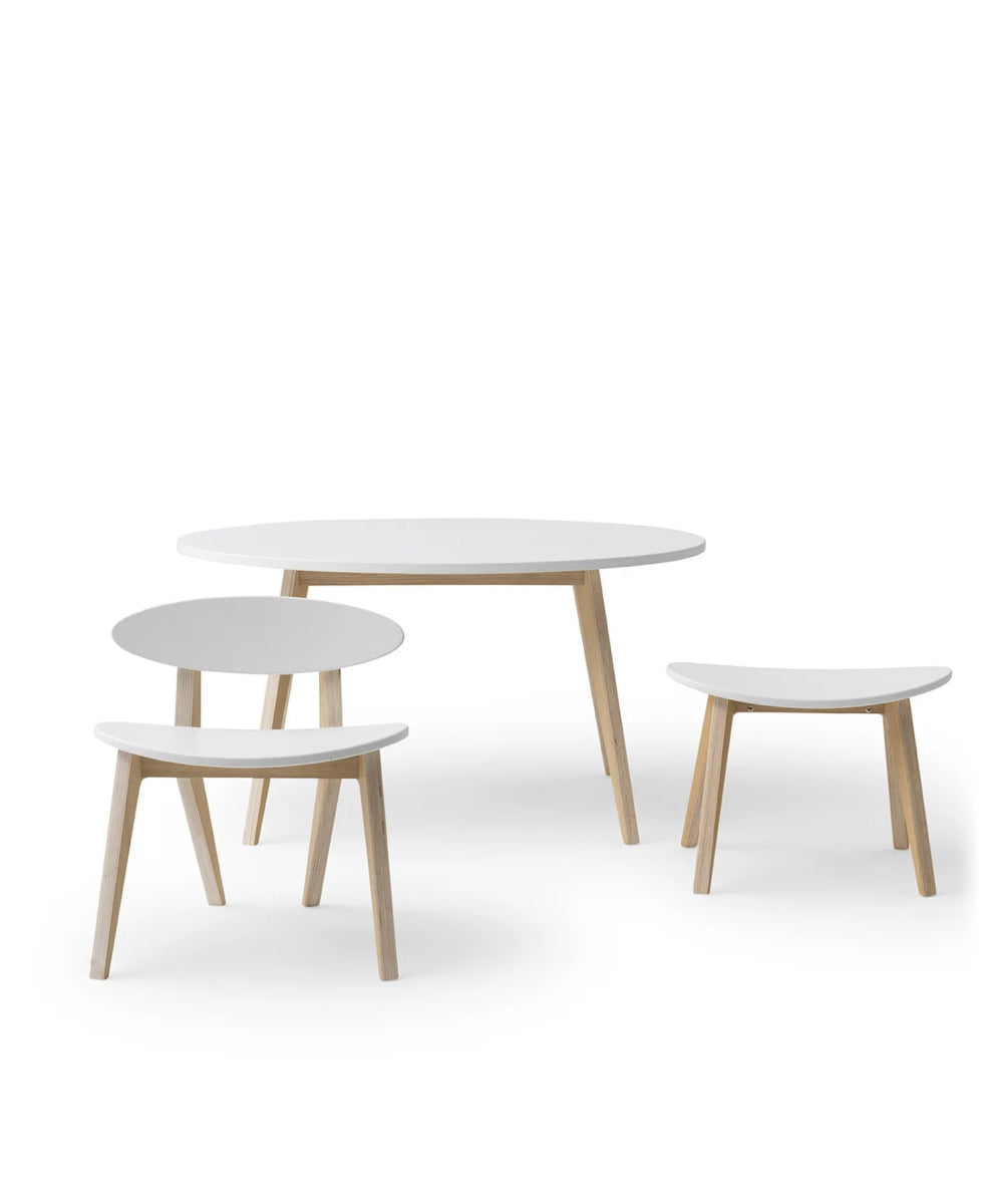 OLIVER FURNITURE - Table Wood PingPong, Blanc/Chêne