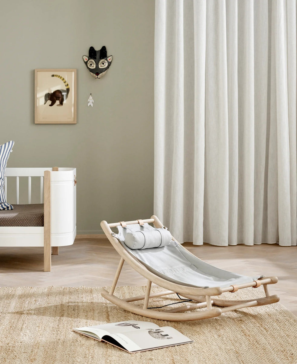 OLIVER FURNITURE - Transat Enfant Wood, Chêne/Gris