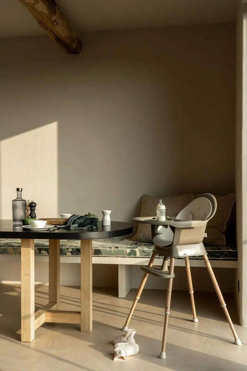 QUAX - Chaise Bébé Evolutive Ultimo 3 Luxe - Thym - Naturel