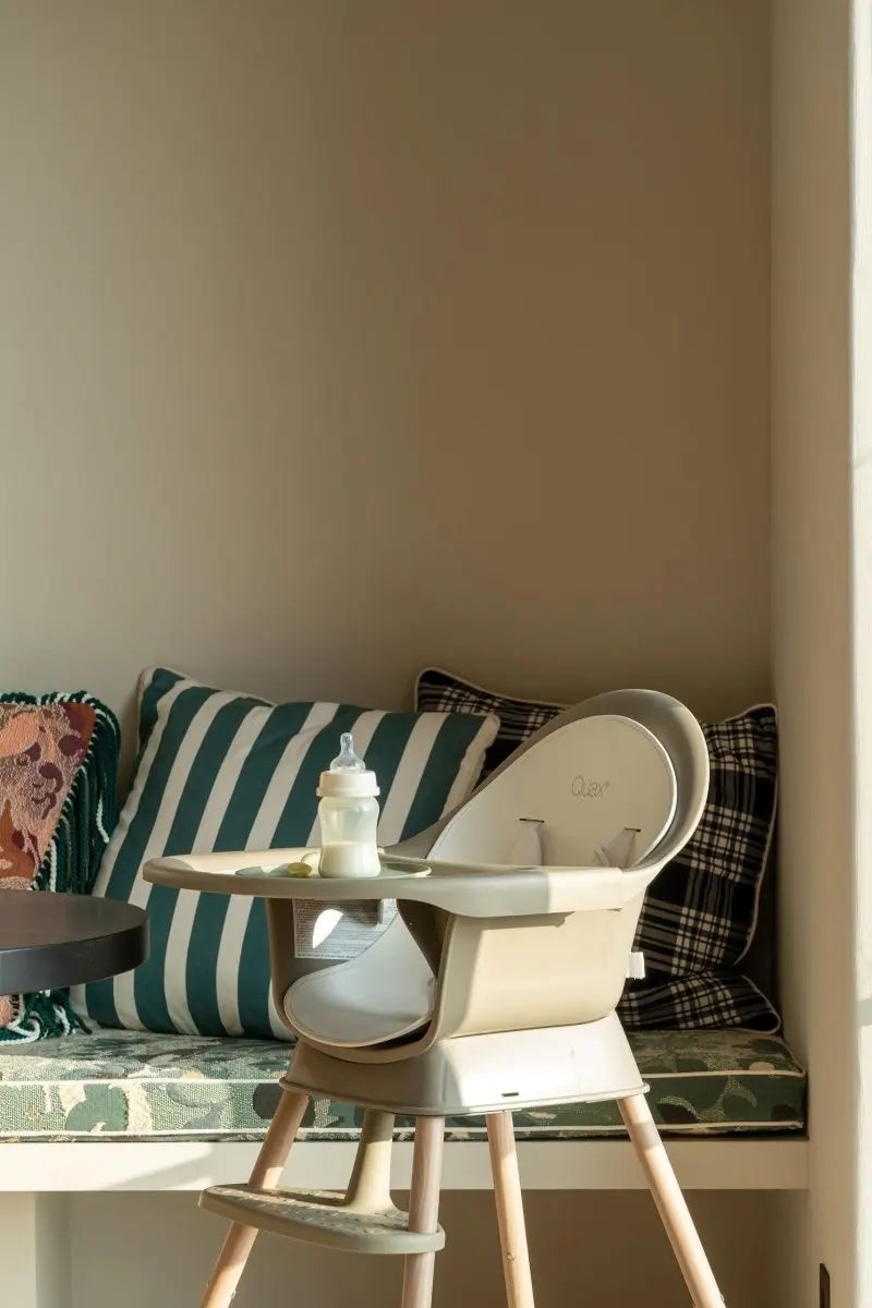QUAX - Chaise Bébé Evolutive Ultimo 3 Luxe - Thym - Naturel