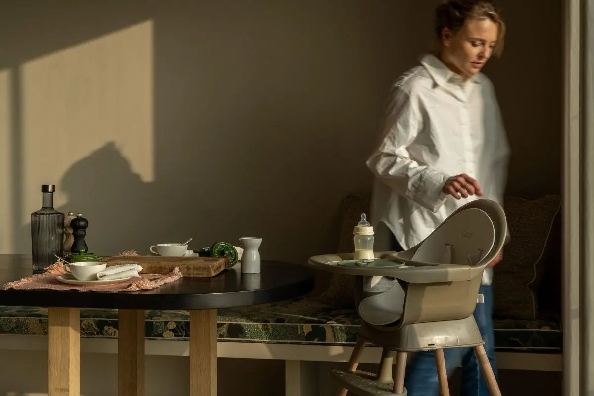 QUAX - Chaise Bébé Evolutive Ultimo 3 Luxe - Thym - Naturel