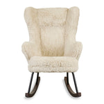 QUAX-Fauteuil À Bascule De Luxe - Pluche Chalk