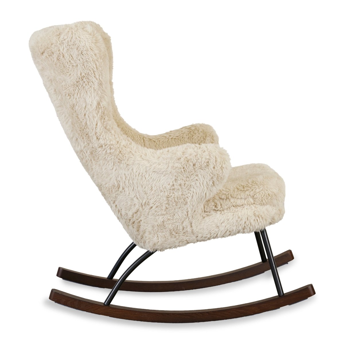 QUAX-Fauteuil À Bascule De Luxe - Pluche Chalk