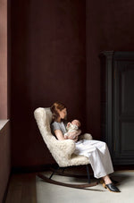 QUAX-Fauteuil À Bascule De Luxe - Pluche Chalk
