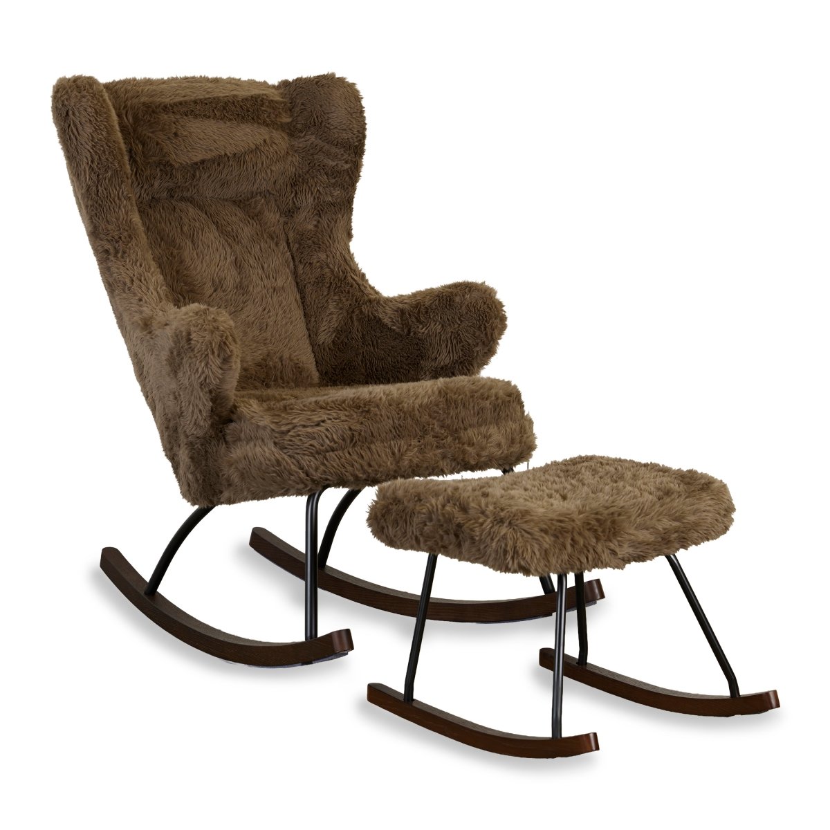 QUAX-Fauteuil À Bascule De Luxe - Pluche Espresso