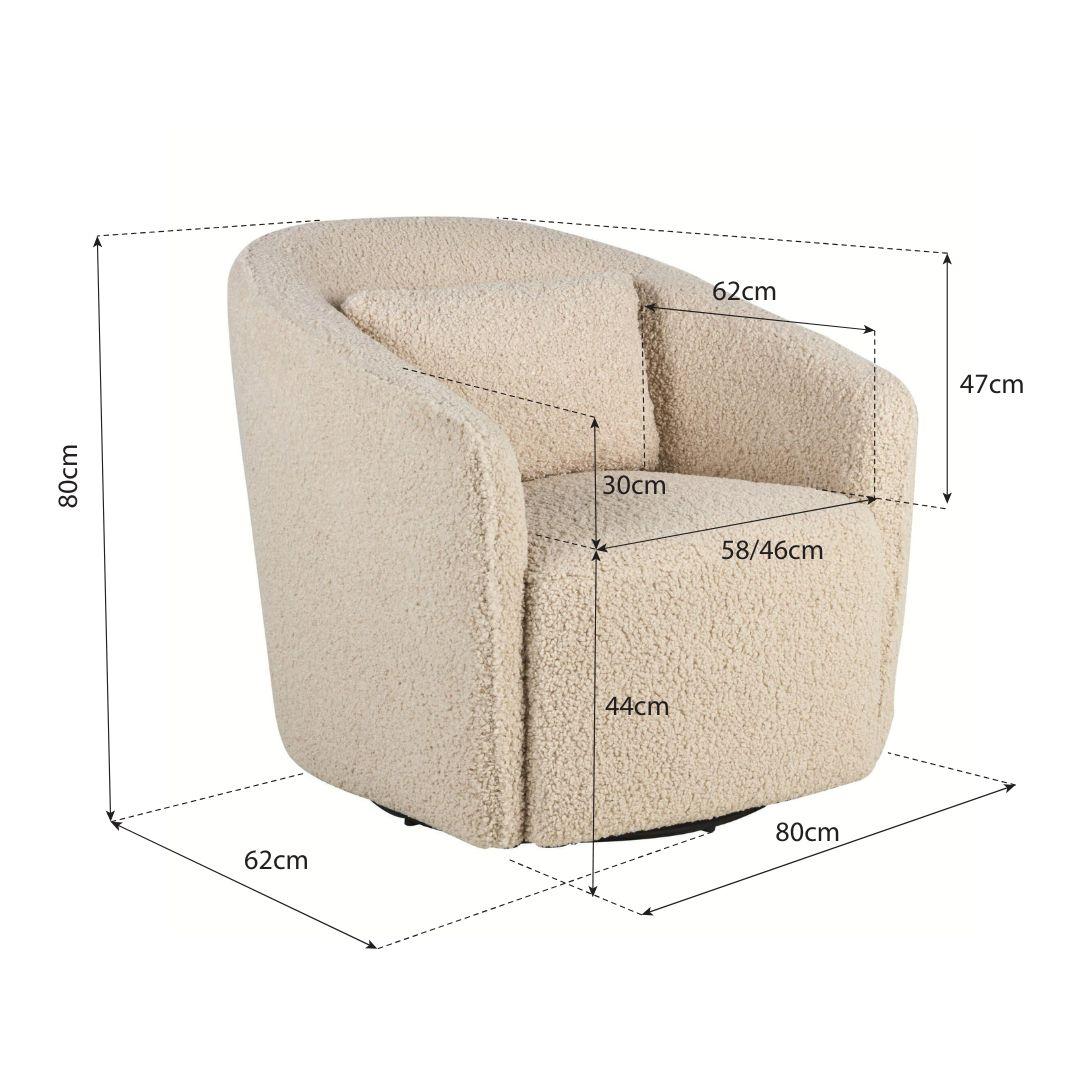 QUAX - Fauteuil Gomi - Swivel & Gliding Chair - Mohair Latte