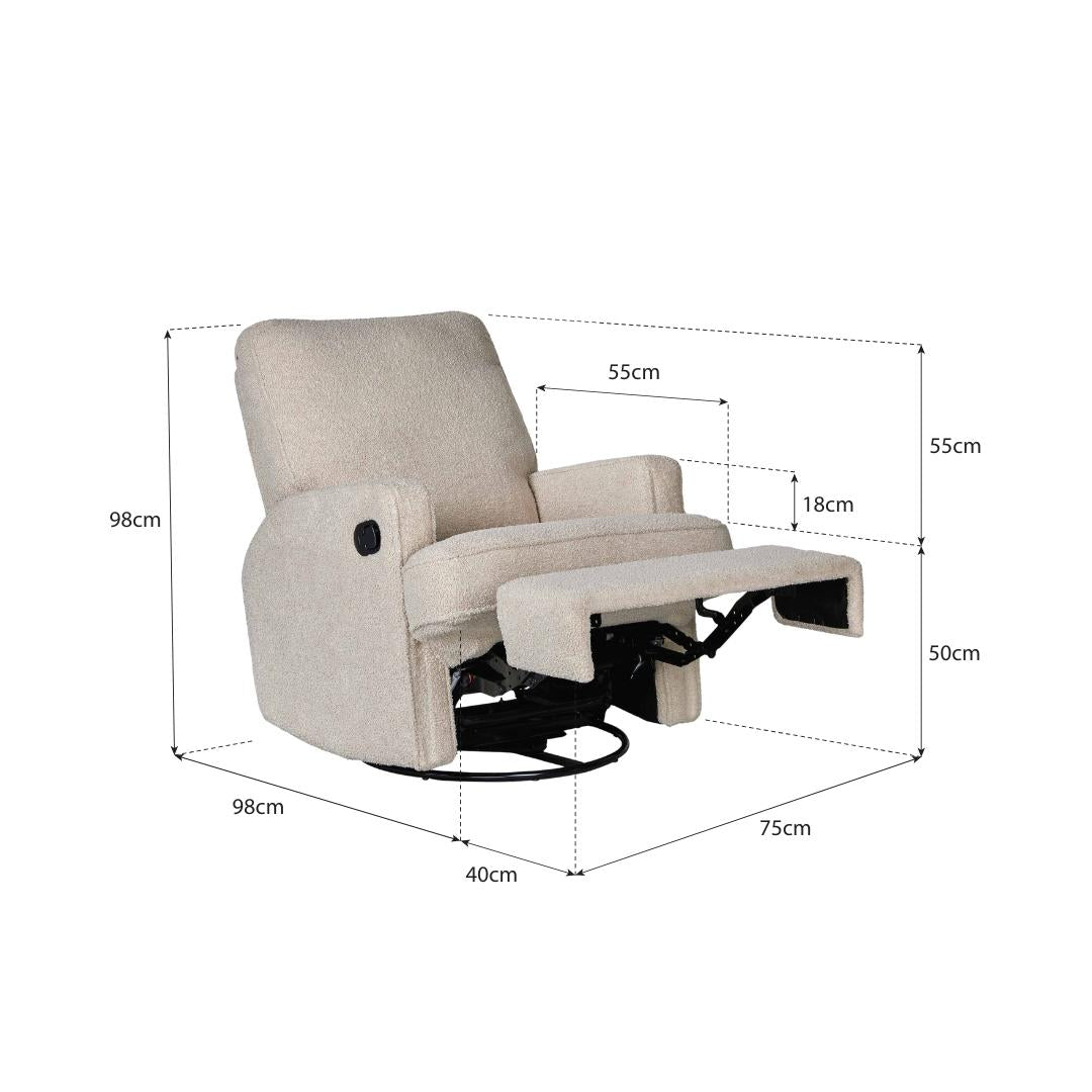 QUAX - Fauteuil Inclinable - Swivel & Gliding - Teddy Taupe