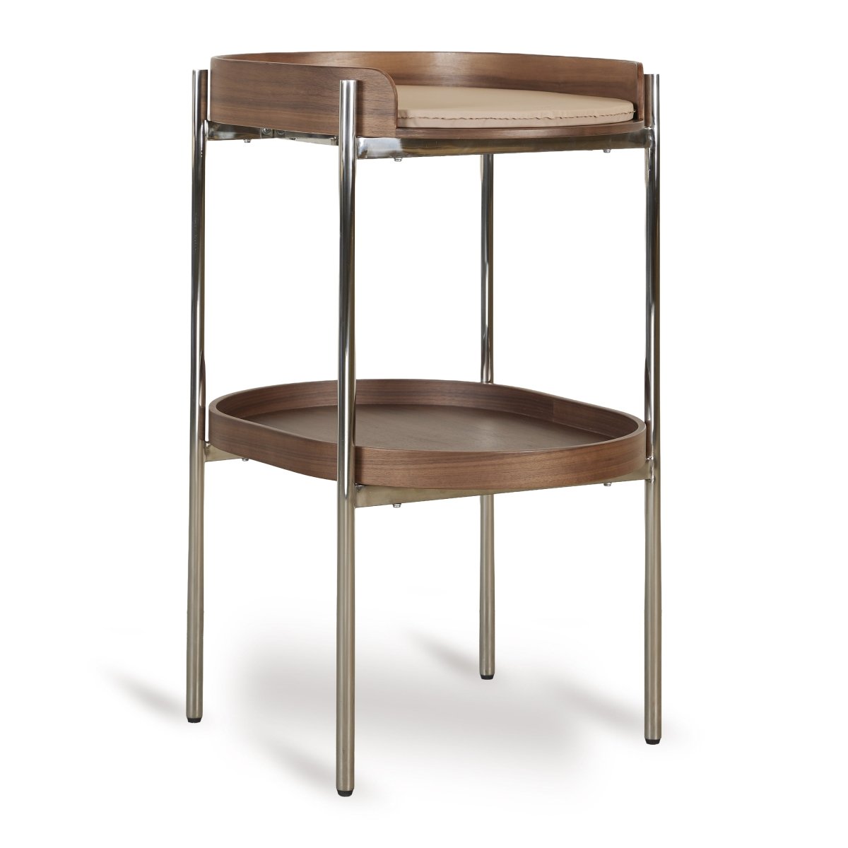 QUAX-Table A Langer Oeuf - Noyer/chrome