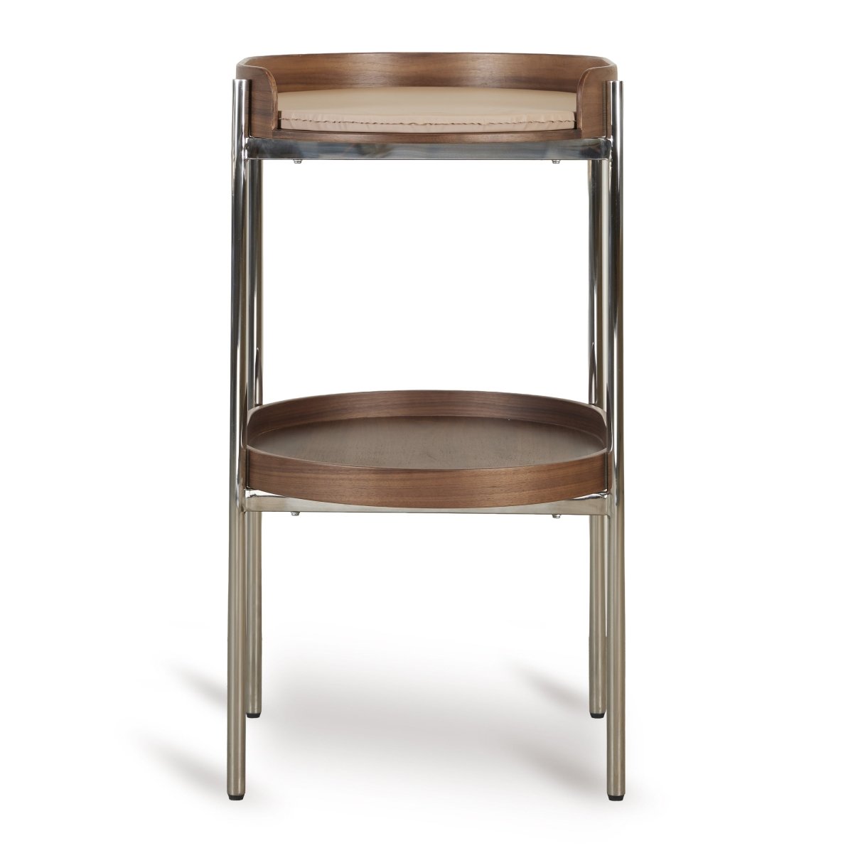 QUAX-Table A Langer Oeuf - Noyer/chrome