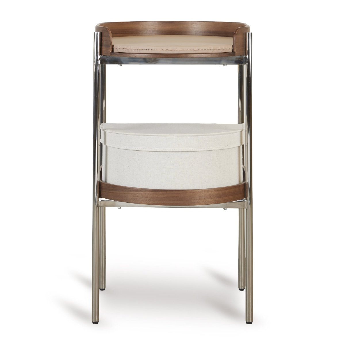 QUAX-Table A Langer Oeuf - Noyer/chrome
