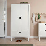 SEBRA - Armoire Sebra, Double Porte, Blanc Classique