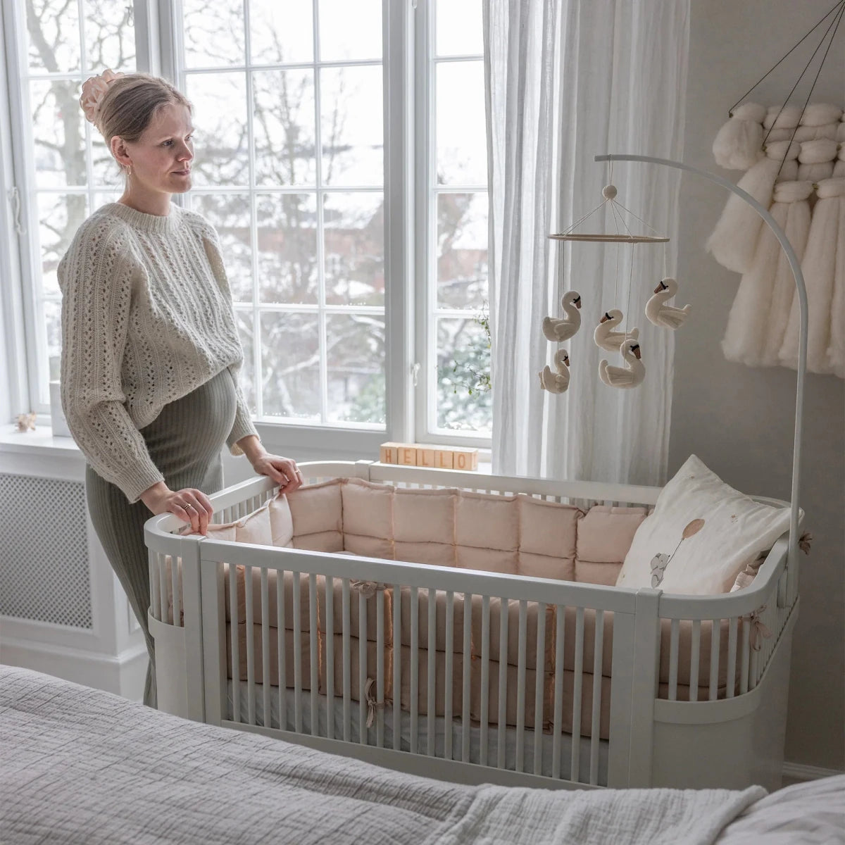 SEBRA - Lit Bébé évolutif Sebra en Bois 70x110 cm - Blanc