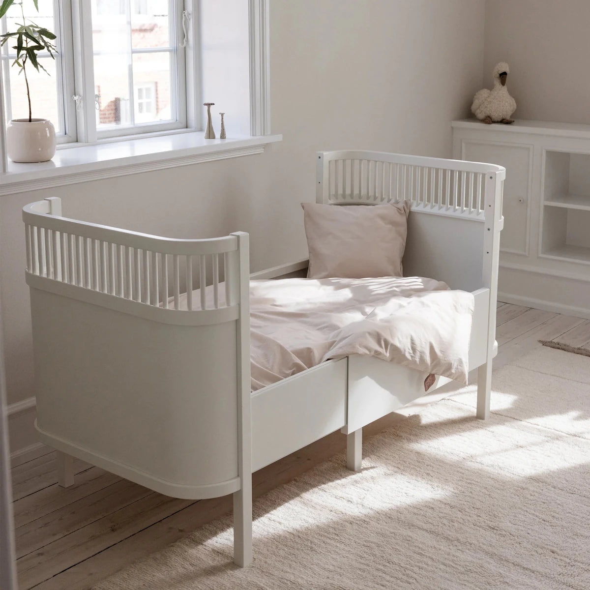 SEBRA - Lit Bébé évolutif Sebra en Bois 70x110 cm - Blanc