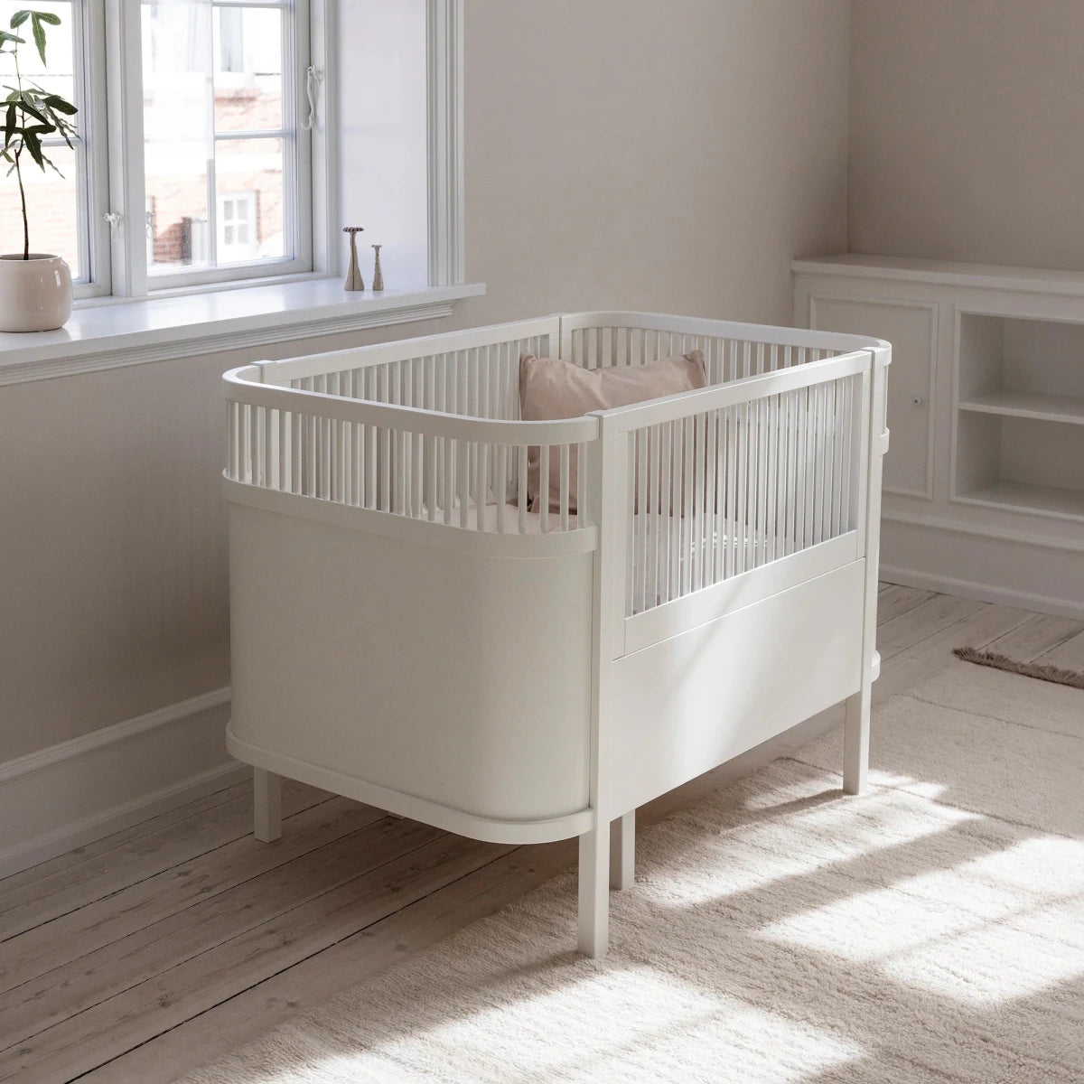 SEBRA - Lit Bébé évolutif Sebra en Bois 70x110 cm - Blanc