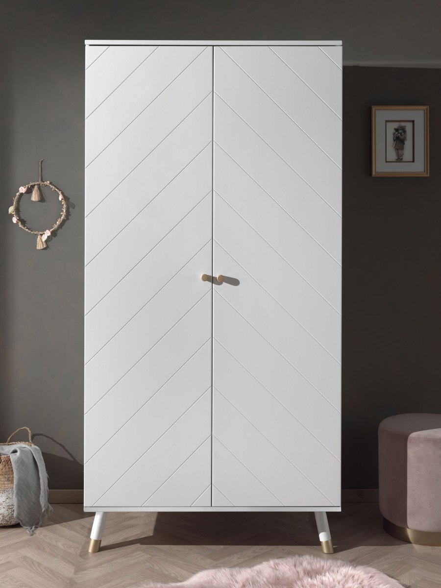 VIPACK - Armoire BILLY 2 Portes Blanc Satiné