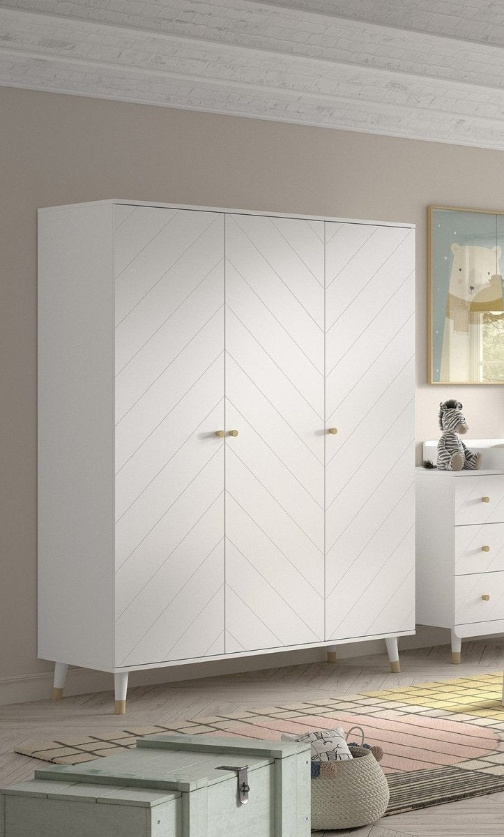 VIPACK - Armoire BILLY 3 Portes Blanc Satiné